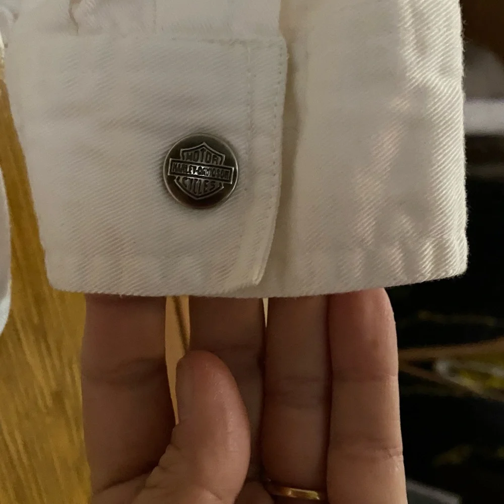 HARLEY DAVIDSON MENS WHITE DENIM XL - Picture 5 of 8